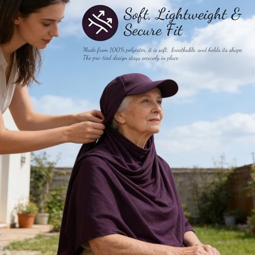 ZLYC Women Muslim Hijab Scarf with Visor Built-in Undercap Sun Protection Headwrap - color: Solid Purple