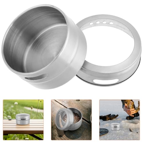 BESPORTBLE Stainless Steel Bait Box Round Worm Container Fishing Lure Storage Portable Multi-Function Bait Holder for Outdoor Anglers