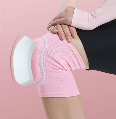 YYaaloa Knee Pads Sponge Knee Brace Breathable Flexible Elastic Knee Support for Volleyball, Dancing, Football, Yoga, Basketball, and Skating (Medium, Pink 1Pair) - color: Pink 1Pair