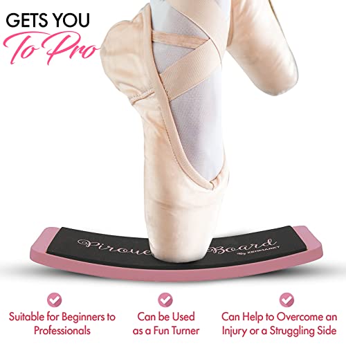Zenmarkt Turning Board for Dancers, Cheerleaders, Gymnasts, Ice Skaters | Improve Turns, Balance & Stability — Ballet Pirouette Trainer, Figure Skating & Gymnastics Practice Board - color: Pink with Carry Bag