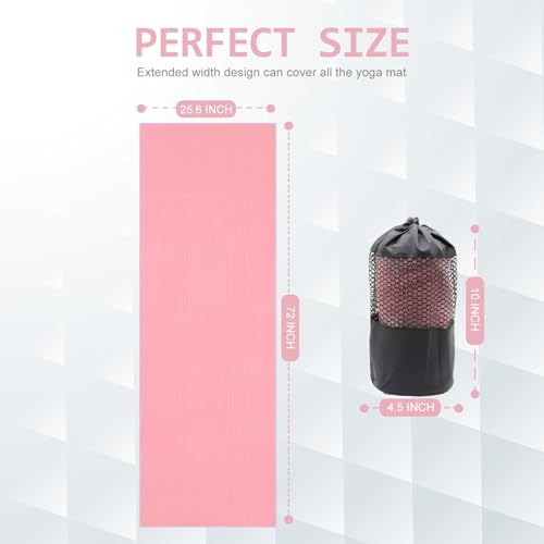 Eunzel 2 Pack Hot Yoga Towel with Grip Dot, Non Slip Yoga Mat Towe Sweat Absorbent Towel for Hot Yoga,Bikram, Pilates and Fitness 72" x 24", Taro Purple/Pink - color: Taro Purple/ Pink