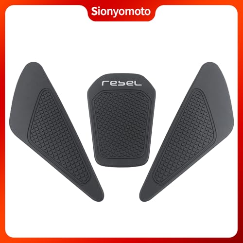 Fuel Gas Tank Pad Protector Stickers Decal Set Compatible with Rebel CMX250/CMX300/CMX500/CMX1100 2019 2020 2021 2022 2023- Anti-Slip Protective Kit, Black | 3-Piece