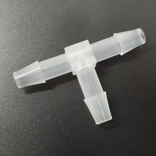 3 Way Tee Connector Equal Barbed T-Fitting 3 Way Hose Barb Adapter for Laboratory Biochemical Analytical Instruments Food Machinery Aquarium Equipment 100pc/pk (6.4mm 1/4'' Sq) - size: 6.4mm 1/4'' Sq