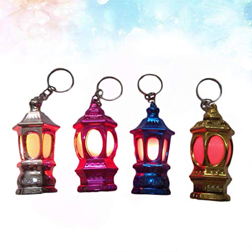Uonlytech 20pcs Mini Keychain Flashlights LED Pocket Ramadan Lantern Keyring Light Lamp Islam Eid Gift for Bag Handbag Purse (Random Color)