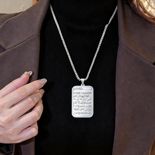 WETMT Allah Necklace for Men Women Gold Allah Muslim Pendant Necklace Silver Islam Arabic Eid Ramadan Necklace Trendy Elegant Jewelry Accessories - color: sliver