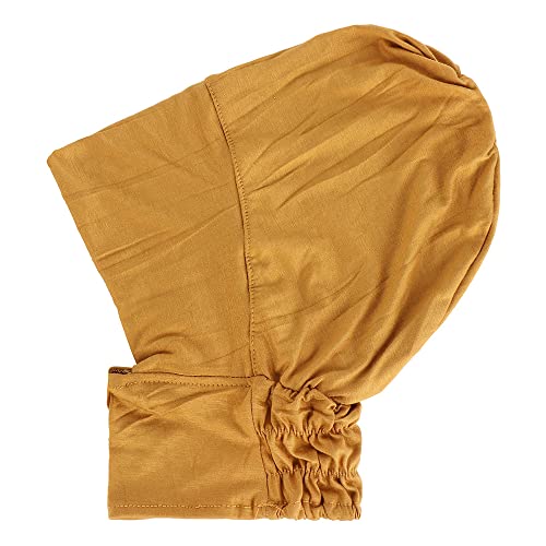 4pcs Muslim Inner Cap Stretch Turban Bonnet Underscarf Full Cover Hijab Neck Cover Head Wear - color: Wine Red Pink Yellow