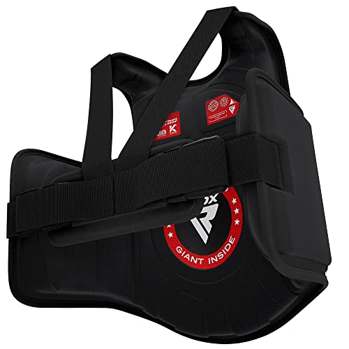 RDX Boxing Body Protector, MMA Kickboxing Muay Thai Boxing Chest Guard, Sparring Training Heavy Punching, Kara Adjustable Strike Shield, Martial Arts Upper Body Ribs Protection Pad, Taekwondo Vest - size: Small-Medium