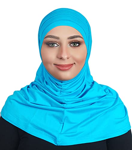 AL AMIRA Beautiful cotton hijab scarf Islamic women fancy hijab K101 - color: Sky Blue