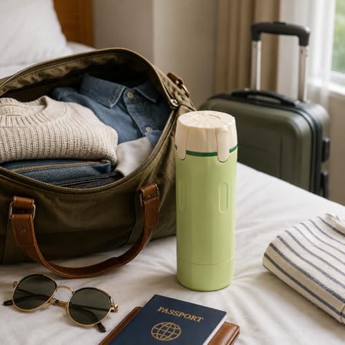4-in-1 Detachable Travel Dispenser Bottles Set Foldable Pump Leak-Proof, Carry-On Compliant 30ml/1OZ Refillable Containers for Shampoo Lotion Body Wash with Protective Case - color: Green