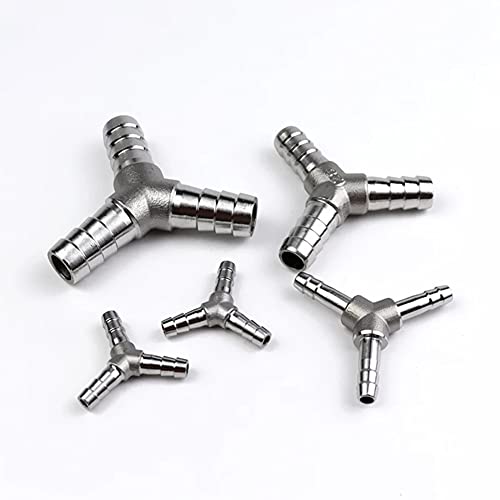 1/2" Hose Barb Fitting Equal Barbed Y Shaped 3 Way Wye Stainless Steel Tubing Joint Splicer Mender Adapter Union for Oxygen Tubing Pipe Household Fuel Gas Liquid Air with 3pcs Hose Clamps - size: 1/2 Inch, style: 1 Pcs