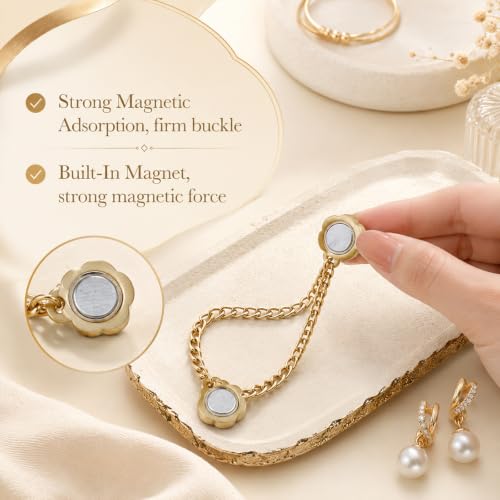 12Pcs Magnetic Clothing Clips with Chain Magnet Clothing Pin Button