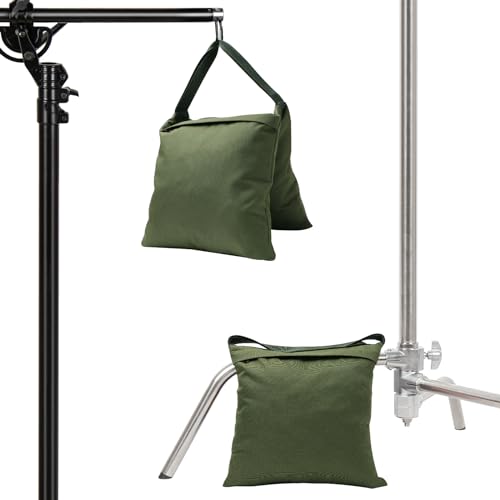 4 Packs Green Sandbag Weight Bags for Light Photography Video Equipment | Heavy Duty Saddlebags for Backdrop Stand, Photo Tripod, Canopy, Pop up Tent, Umbrella Base, Fishing Chair, Picnic Table - color: Green