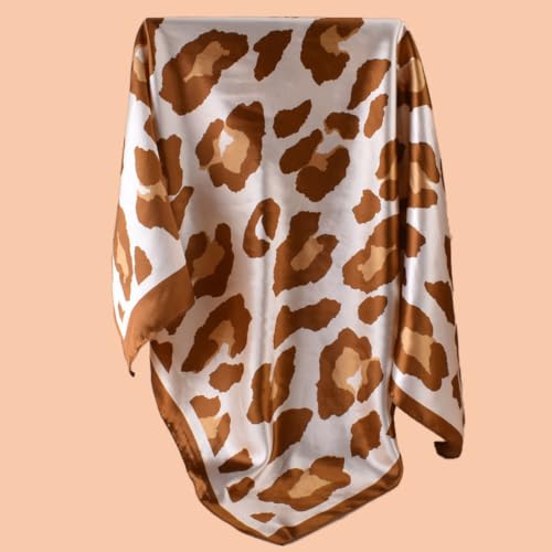 Head Scarf Hair Neck Scarves for Women Purse Bag Scarfs for Handbag Silky Satin Square Headscarf Fashion Hair Bandanas - color: Camel 2
