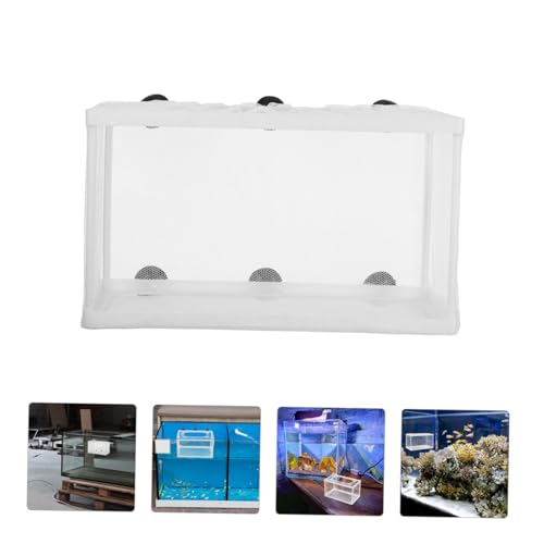 Kisangel Fish Net Hatchery Incubator with Suction Cup Large Fry Isolation Box for Aquarium Mesh Construction for Fish Breeding and Protection