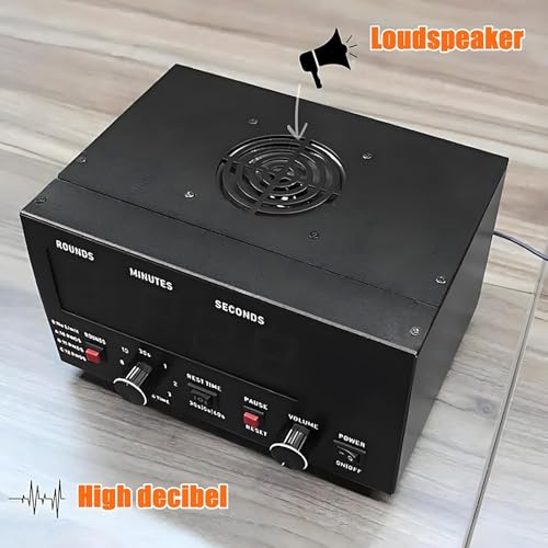 Professional Gym Timer Boxing Interval Timer, Boxing Round Timer with Adjustable Buzzer Alarm, for Muay Thai, Kickboxing, 30S-10min Training and 0/30/60S Rest Time Green