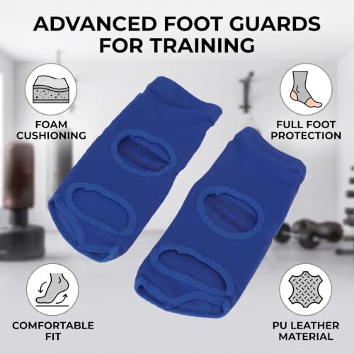 Boxing Foot Protector for Sparring, Impact Protection PU Leather | Soft foam liner, tear synthetic leather, toe-split design, training gear for Taekwondo Muay Thai, unisex adults XL - size: XL
