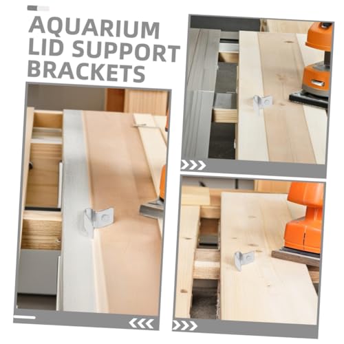 POPETPOP 8pcs Stainless Steel Fish Tank Lid Clips Aquarium Cover Holders for Rimless Glass Tanks Easy Installation Enhanced Stability Prevents Cracking Shifting