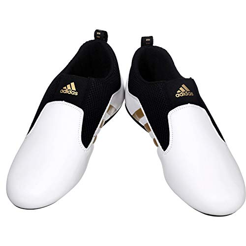 adidas Contestant Pro Ultralight Martial Arts Kung Fu Taekwondo Indoor Mat Training Shoes - White Gold - Size 8 (260mm)