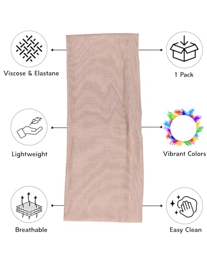 Prien Women Cotton Hijab Cap, Stretchy Head Cover, Pre-Sewn Inner Muslim Scarf Undercap, Non Slip Headband for Daily Wear - color: Deep Mink