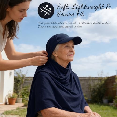 ZLYC Women Muslim Hijab Scarf with Visor Built-in Undercap Sun Protection Headwrap - color: Solid Navy
