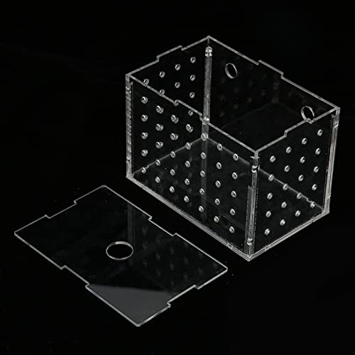 Fish Breeder Box, Aquarium Fish Breeding Box with Suction Cups, High Transparency Acrylic Hatchery Incubator Tank for Baby Fish Shrimp Clownfish Isolation and Rearing (9 * 6 * 7CM) - size: 9*6*7CM