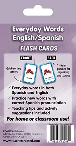 Everyday Words English/Spanish Flash Cards (EP62073)