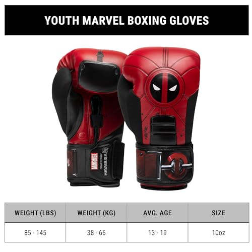 Hayabusa Marvel Hero Elite Boxing Gloves for Men and Women - color: Deadpool, size: 10oz