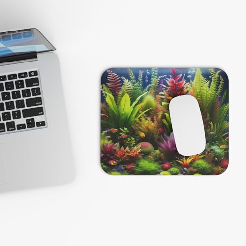 Very Colorful Aquarium Plants Mouse Pad 9x8 Inch with Rubber Base