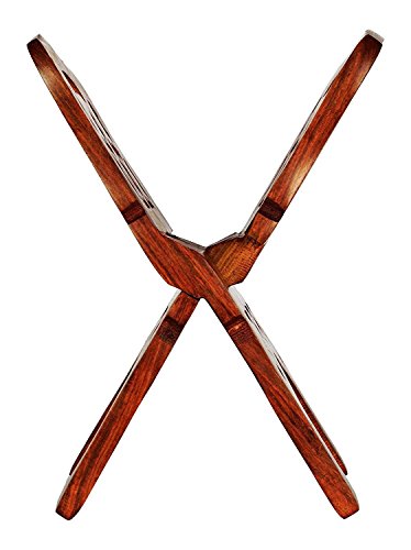 Sheesham Wood Foldable Holy Book Stand, Carved Rehal for Quran, Bible, Bhagwat Gita & Guru Granth Sahib (Small)