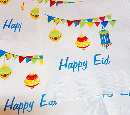 Zaffron Happy Eid Lanterns Design Party Napkins (Pack of 20)