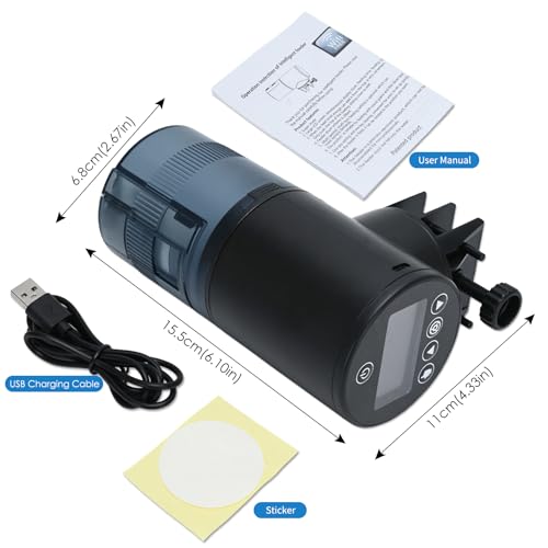 WiFi Automatic Fish Feeder (2.4GHz Only), Smart Fish Feeder with Timer & App Control, 3 Ports Dry Food Dispenser for Aquarium/Tank, Ideal for Vacation & Daily Use