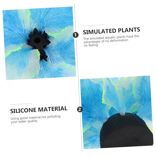 Artificial Aquarium Water Grass Plant Decor for Fish Tank Micro Landscape Aquatic Plant Model Blue Silicone Aquarium Supplies for Natural Lively Underwater Scenery