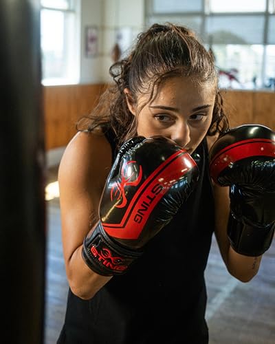 STING Armalite Boxing Gloves, Durable Boxing Equipment for Boxing Training, Balanced Weight Distribution - color: Black/Red, size: 10 Oz