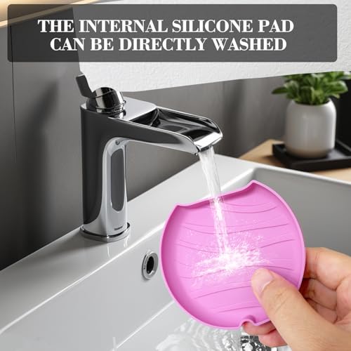 2 Pack Retainer Case with Vent Hole, Compatible with Invisalign | Portable Slim Travel Aligner Case,Secure Magnetic Closure-Food Grade Silicone Pad(Pink Purple) - color: Pink Purple