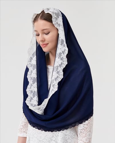 Leimandy Infinity Chapel Veil Hijab Scarf Head Wrap for Muslim V96 - color: Navy
