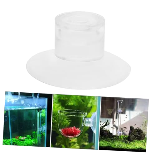 VICASKY 50pcs Fish Tank Cups for Secure Feeder Holder Aquarium Accessories for Easy Installation of Feeding Bowls and Suckers Aquariums and Aquatic Habitats - size: 3.00X3.00X1.50CM