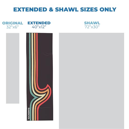 SHAKEitCOOL Extended Size Cooling Towel β Be Cool in Style - Heat Relief, Soft, Lightweight, Sun Protection, Easy Clean - Perfect for Biking, Hiking, Running, Yoga, Golf, Gardening - Retro Wave M - color: Retro Wave