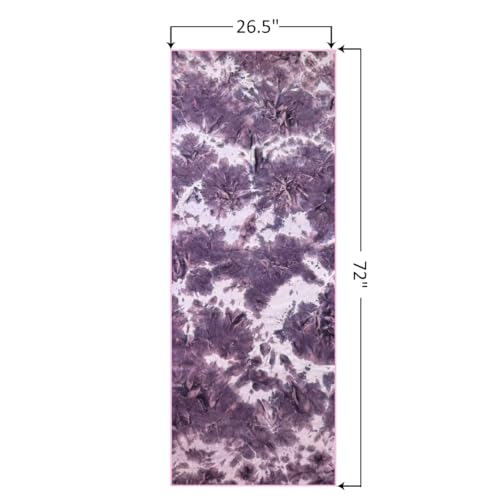 Eunzel Hot Yoga Mat Towel, Ultra-Absorbent Microfiber 72" x 26.5" | Ultra Absorbent Microfiber, Soft Touch Fabric, Quick Dry, Hot Yoga & Pilates, Machine Washable - color: Z-lavender& Mint Green (2 Pack )