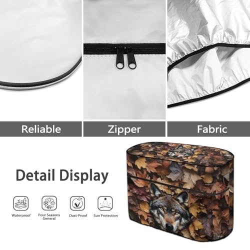 Leaves Wolf Camper Dual 20lb RV Propane Tank Cover Travel Trailer Propane Tank Cover Waterproof Heavy Duty Propane Gas Cylinder Cover Easy to Stall - color: Leaves Wolf Print, size: S(20LB)