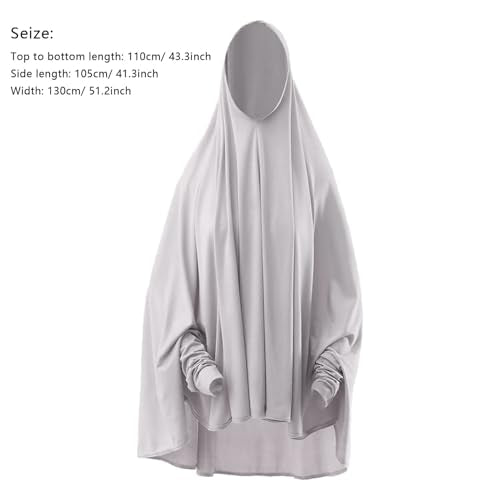 Women's Muslim One-Piece Prayer Dress Abaya Kaftan Hijab Full Length Dress for Hajj, Eid, Home, Prayer