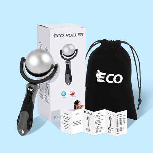 iECO Cold Massage Roller Ball - Ice Roller Ball for Muscles Deep Tissue, Cold & Heat Therapy, Plantar Fasciitis Roller - color: Gray+black
