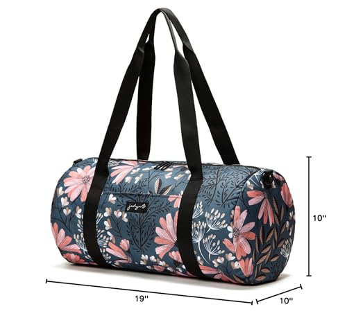 19” Barrel Womens Duffel/Gym/Weekender Bag (Navy Floral) - color: Navy Floral