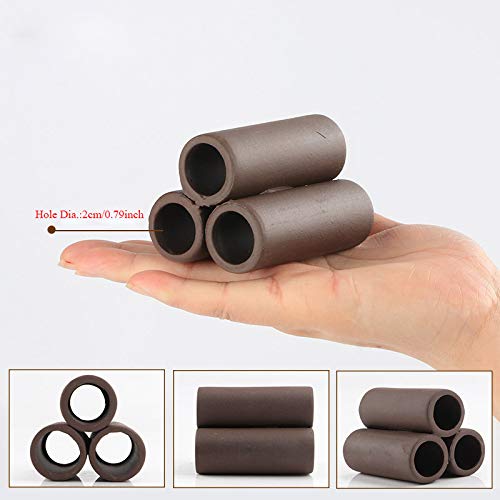 Norgail Handmade Brown Ceramic Shelters - Shrimp Habitat, Breeding Tube, Hiding cave - Hideaway Pipes Reduce Stress, Encourage spawning - Decorative Aquarium Accessories 1PCS (Small) - size: Small