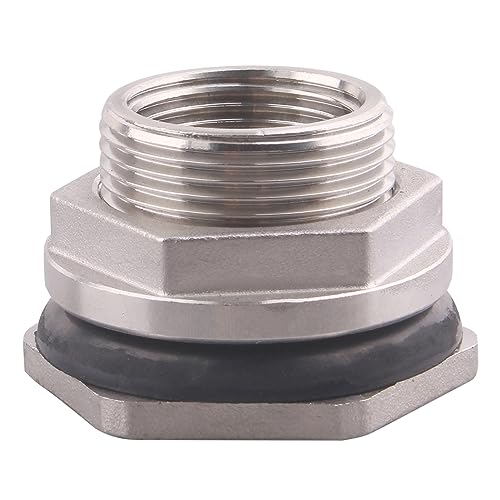 DERNORD 3/4" Female Bulkhead Water Tank Connector Stainless Steel Bulkhead Fittings Pack of 5 - size: 3/4 Inch, style: Pack of 5