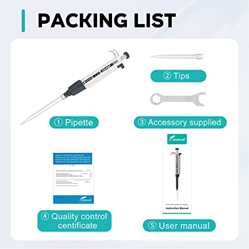 LAB FISH M2-10ml Lab Pipette, 2-10ml Adjustable Volume w/20 Tips - style: 2-10ml Set