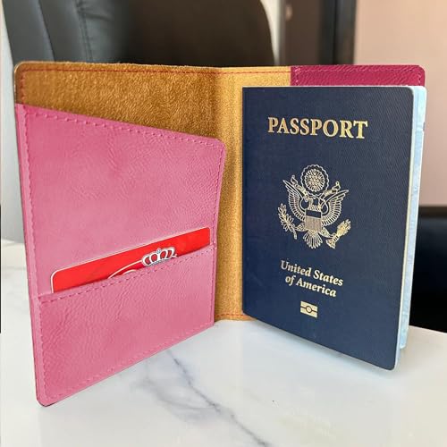 LaserGram Faux Leather Passport Holder, Allah 2, Personalized Engraving Included (Pink) - color: Pink