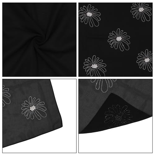 Chiffon Hijab Scarf for Women Muslim Hijab Head Wrap Scarves Soft Rhinestone Chiffon Scarf Fashion Long Scarves Shawl - color: Black