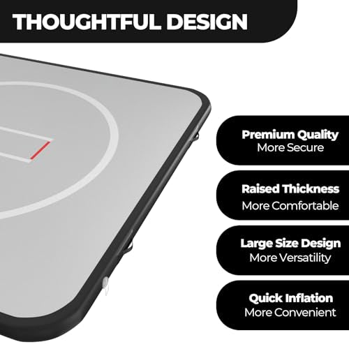 FAHKNS Inflatable Wrestling Mat for Home,10x10FT 4" Thick Jiu Jitsu Mats,Waterproof PVC Mat for Yoga,Gymnastics,BJJ, MMA,Grappling,Judo,Boxing,Martial Art
