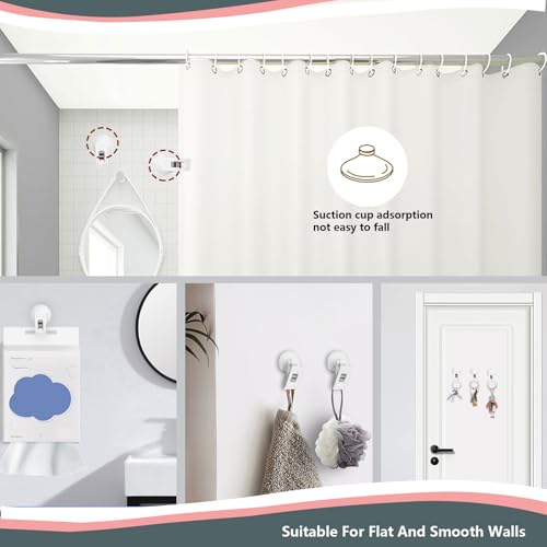 8Pcs Suction Cup Clips, Shower Curtain Clips Windproof Splash Guard, Strong Suction Cups Hooks for Glass Window Fish Tank Aquarium Plant Holder Advertising Home Office (White) - color: White