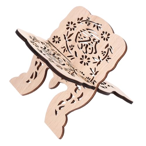 STOBOK Wooden Bible Book Stand Desktop Reading Holder for Quran and and Stable for Use Multi-Functional Display Rack - color: Beige